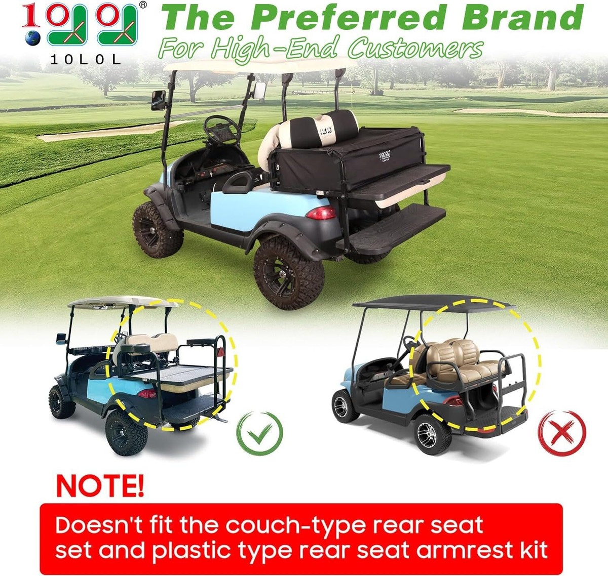 4 Passenger Golf Cart Storage Bag for Yamaha EZGO Club Car 800D