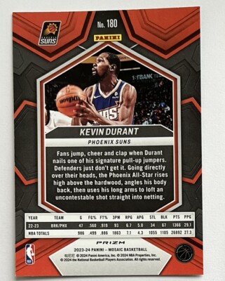 2023-24 Mosaic Basketball #180 Kevin Durant Green Mosaic Prizm SP