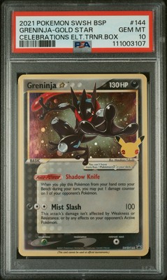 2021 Pokemon PSA 10 Greninja Gold Star SWSH144 Celebrations Promo