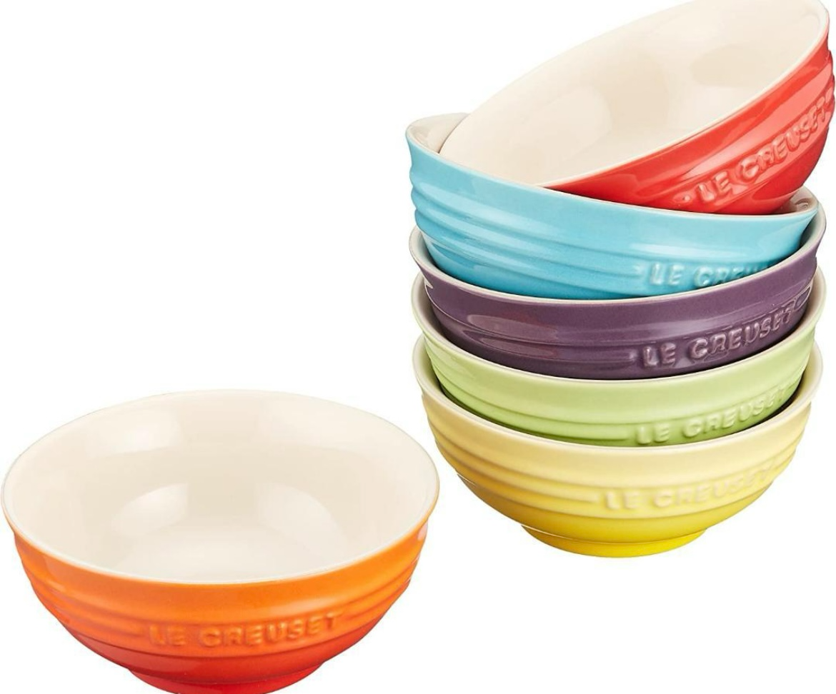 Le Creuset Bowl set of 6 Mini Bowls Rainbow Stoneware Coffret