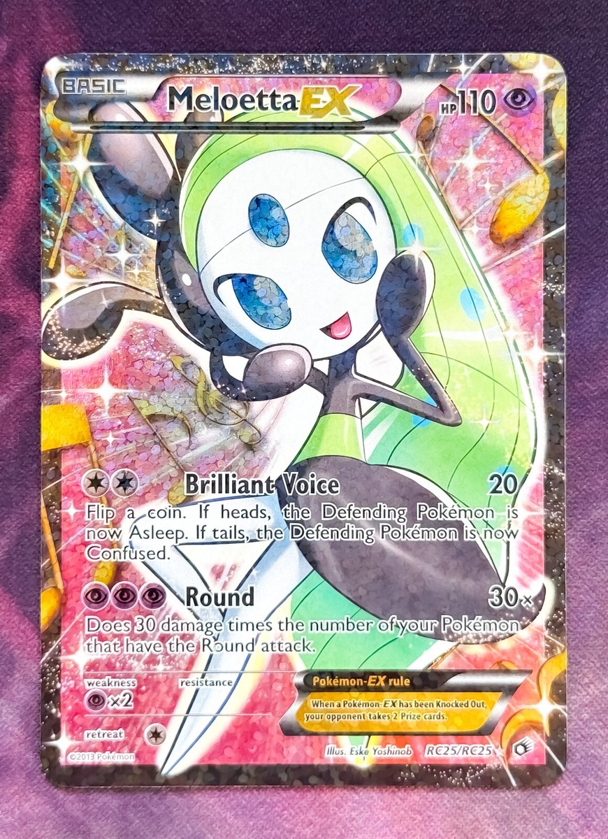 POKEMON • Meloetta EX RC25/RC25 FULL ART CARTA RARA RADIANT