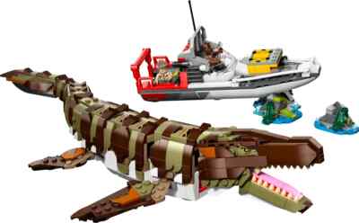 LEGO Jurassic World #76974 Brick-Built Mosasaurus Boat Mission