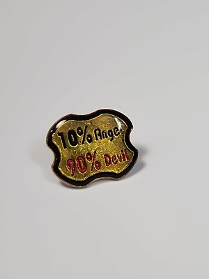 10% Angel 90% Devil Lapel Pin 1086 Vintage Humorous | eBay