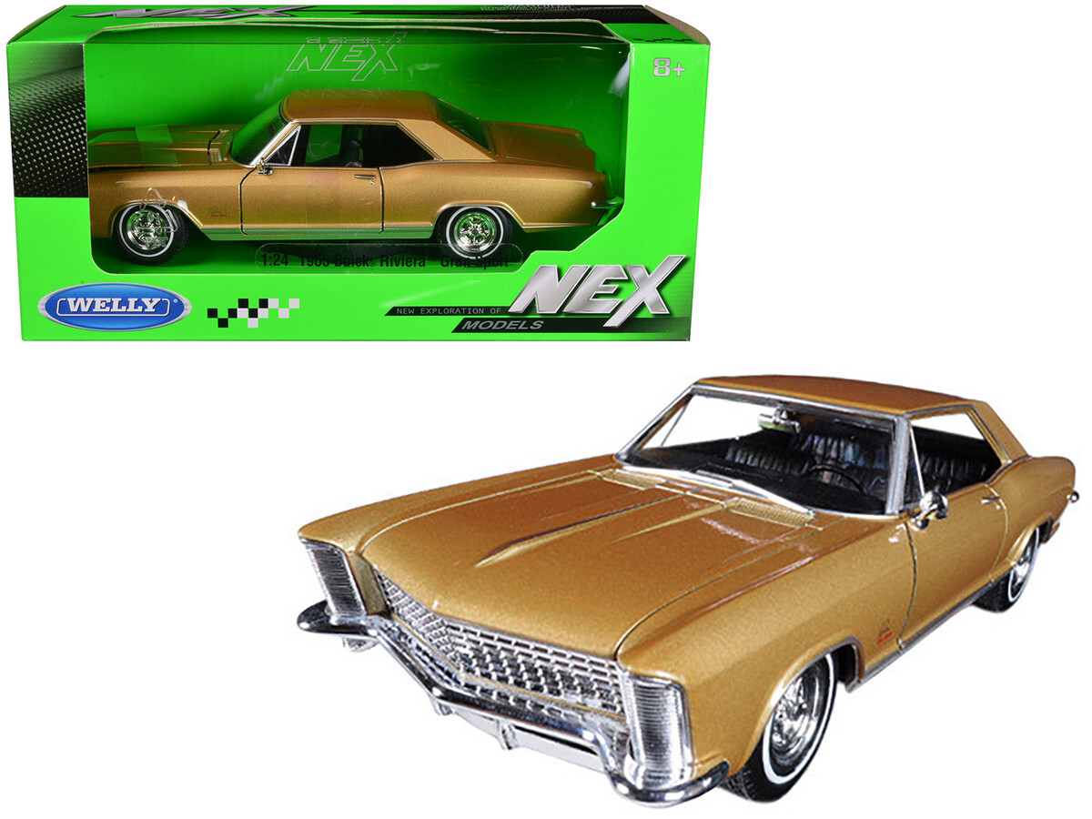Welly 1965 Buick Riviera Gran Sport Gold 1/24 Diecast Model Car