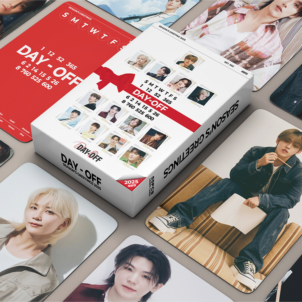 55pcs Set SEVENTEEN 2025 SEASON'S GREETINGS Day-Off Lomo Cards