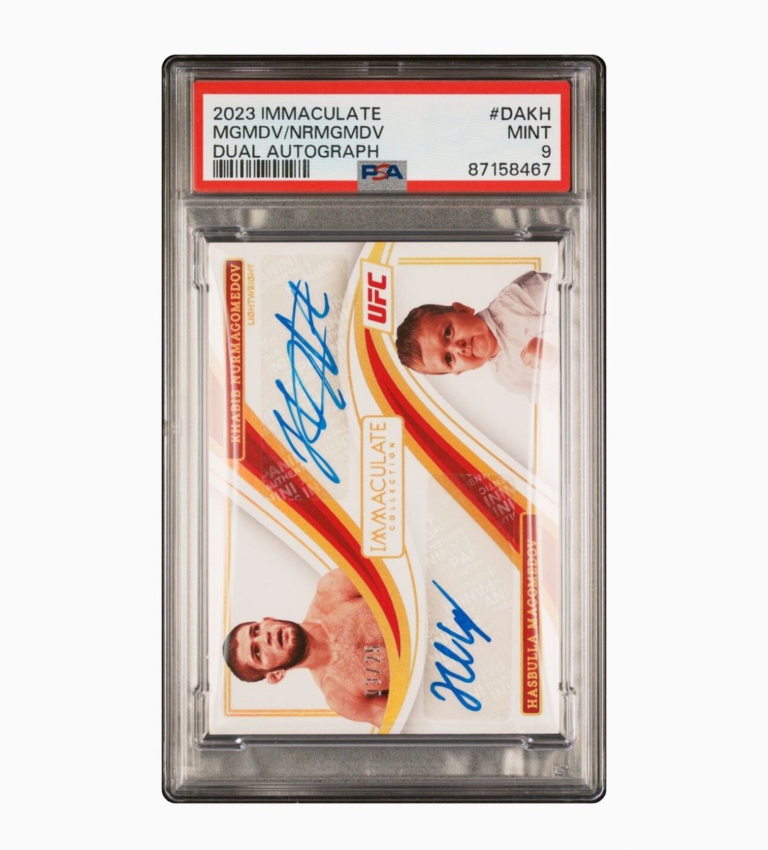 2023 Immaculate UFC Khabib Nurmagomedov Hasbulla Dual Auto /25 PSA