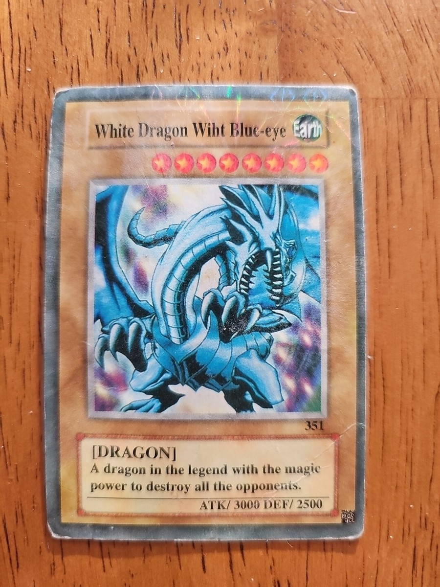 White Dragon Wiht Blue-eye. Card #351 Error Card | eBay
