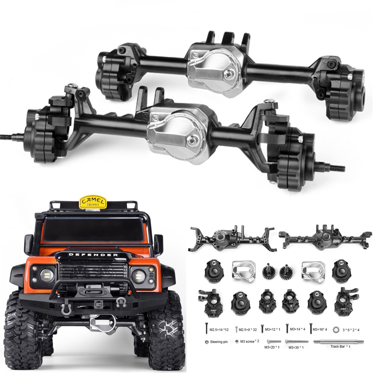 GRC G2 Aluminum Full Front & Rear Axle Set For Traxxas TRX4 TRX-4
