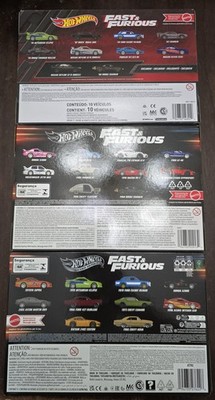 Hot Wheels 2023 2024 2025 Fast & Furious 10 Pack Box Set (Lot of 3