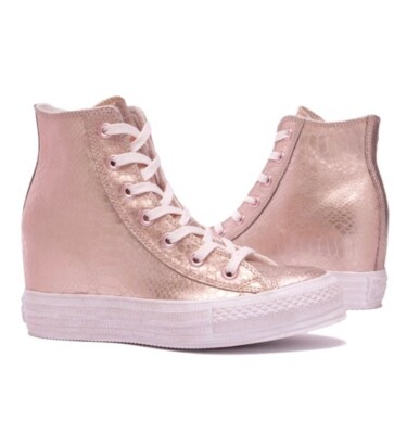 Converse Chuck Taylor All Star Lux Hi Top Rose Gold Leather Hidden