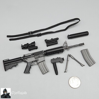 1:6 ZY Toys M4 SOPMOD Rifle w/ Silencer Set for 12