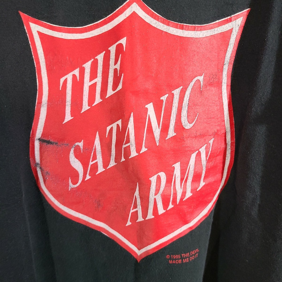 VTG Marilyn Manson The Satanic Army Band Tee Shirt sz L 1995 Devil