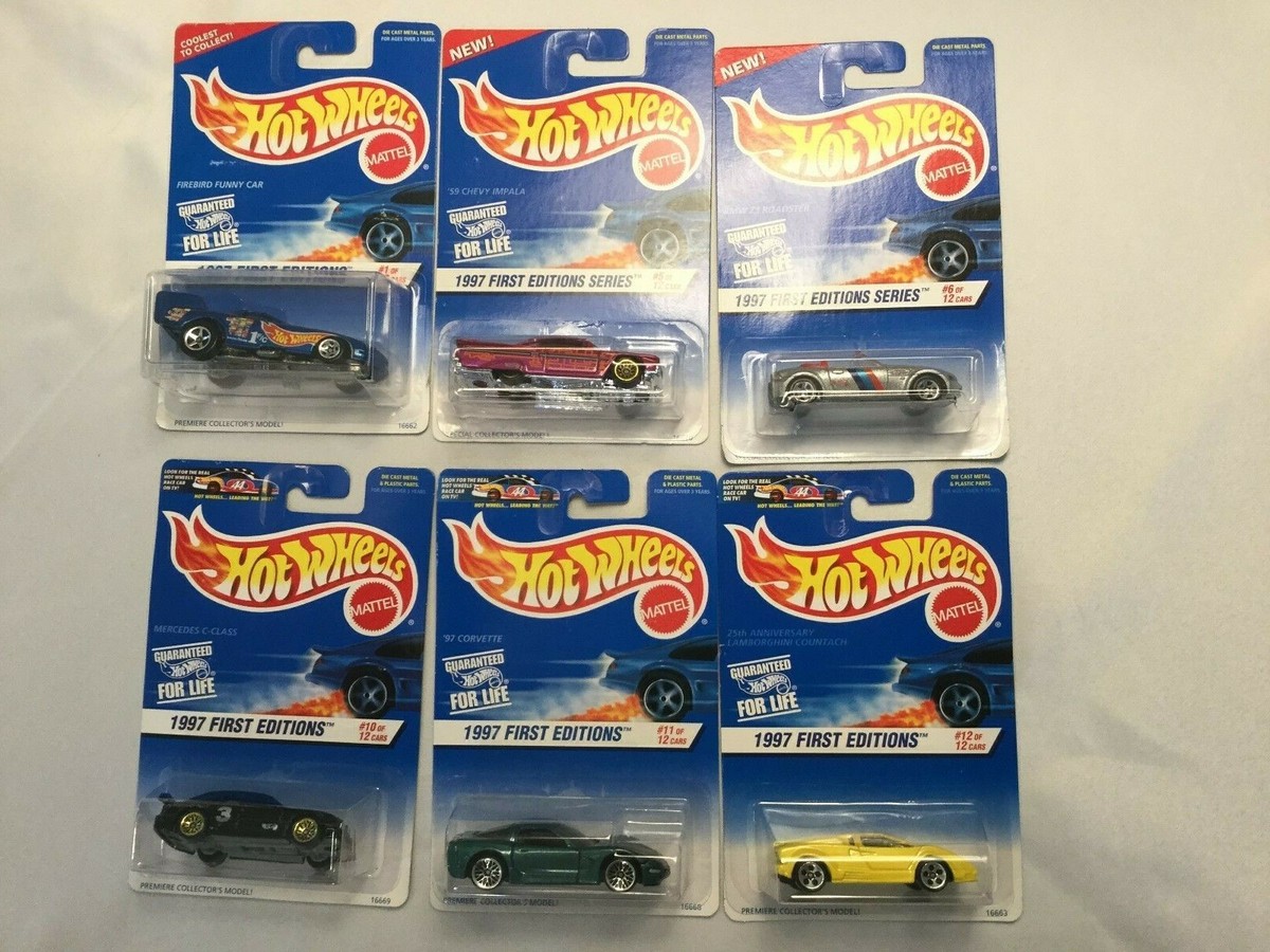 Hot Wheels 1997 First Editions 6 of 12 cars (Collector #s 509, 510
