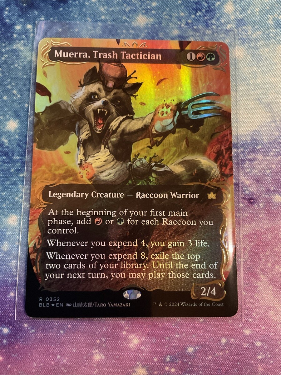 MTG Bloomburrow Muerra, Trash Tactician Borderless Raised Foil