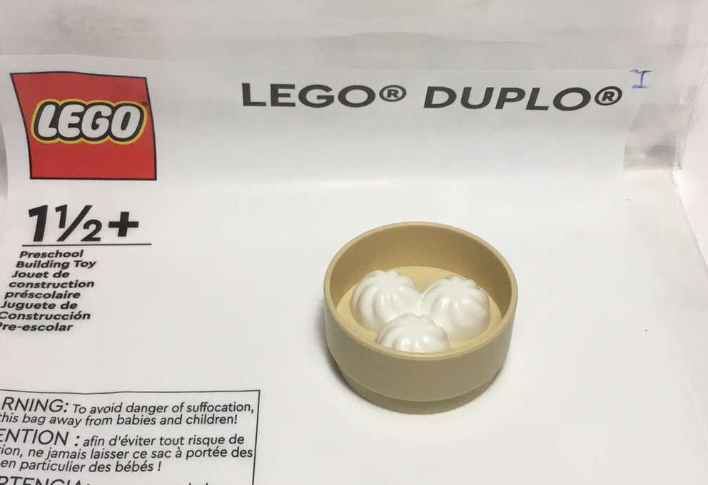 LEGO DUPLO DIM SUM TRAY w/ STEAM BAO BUN FOOD ACCESSORY PART