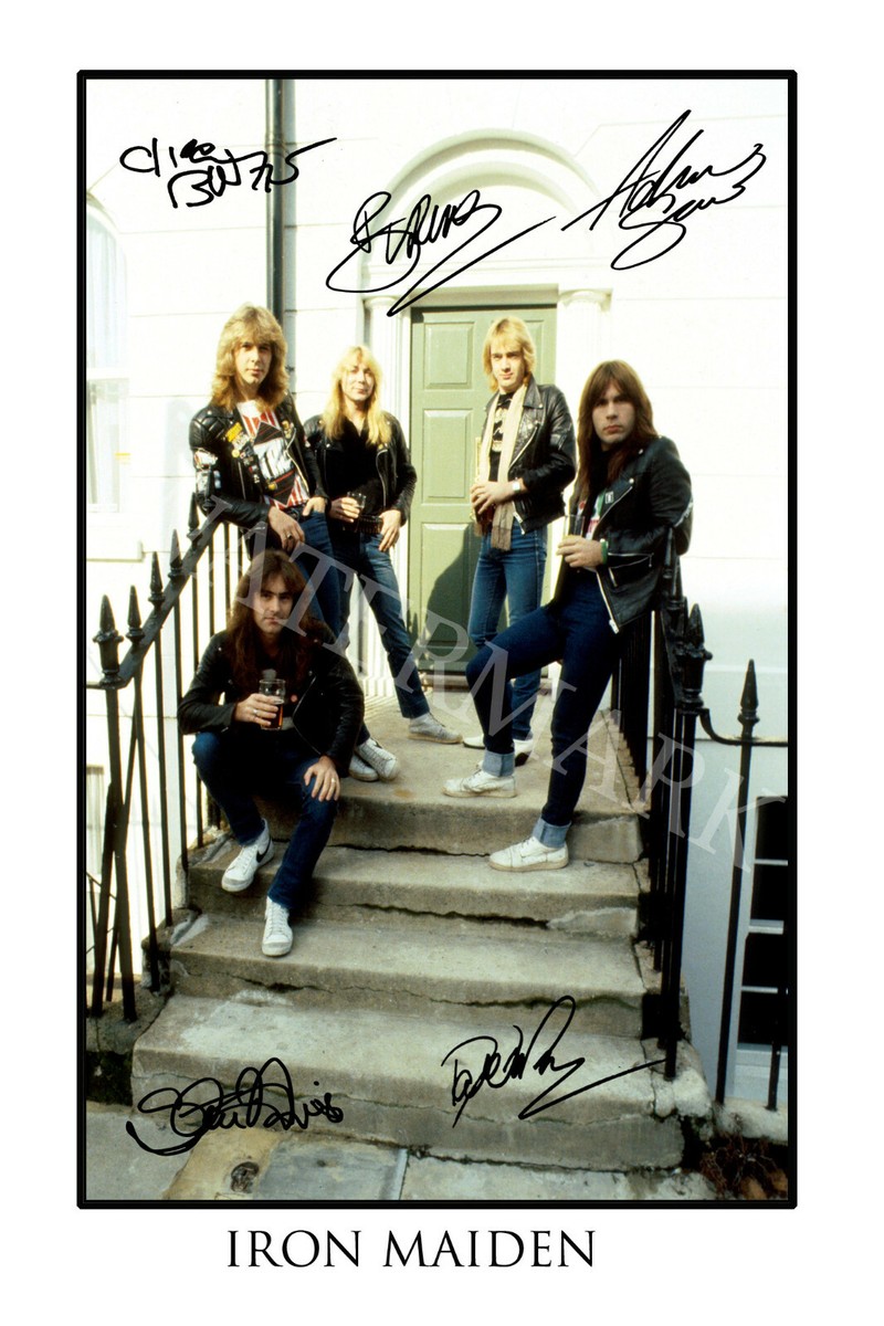 Iron Maiden signed 12x18 inch photograph poster - The Number of