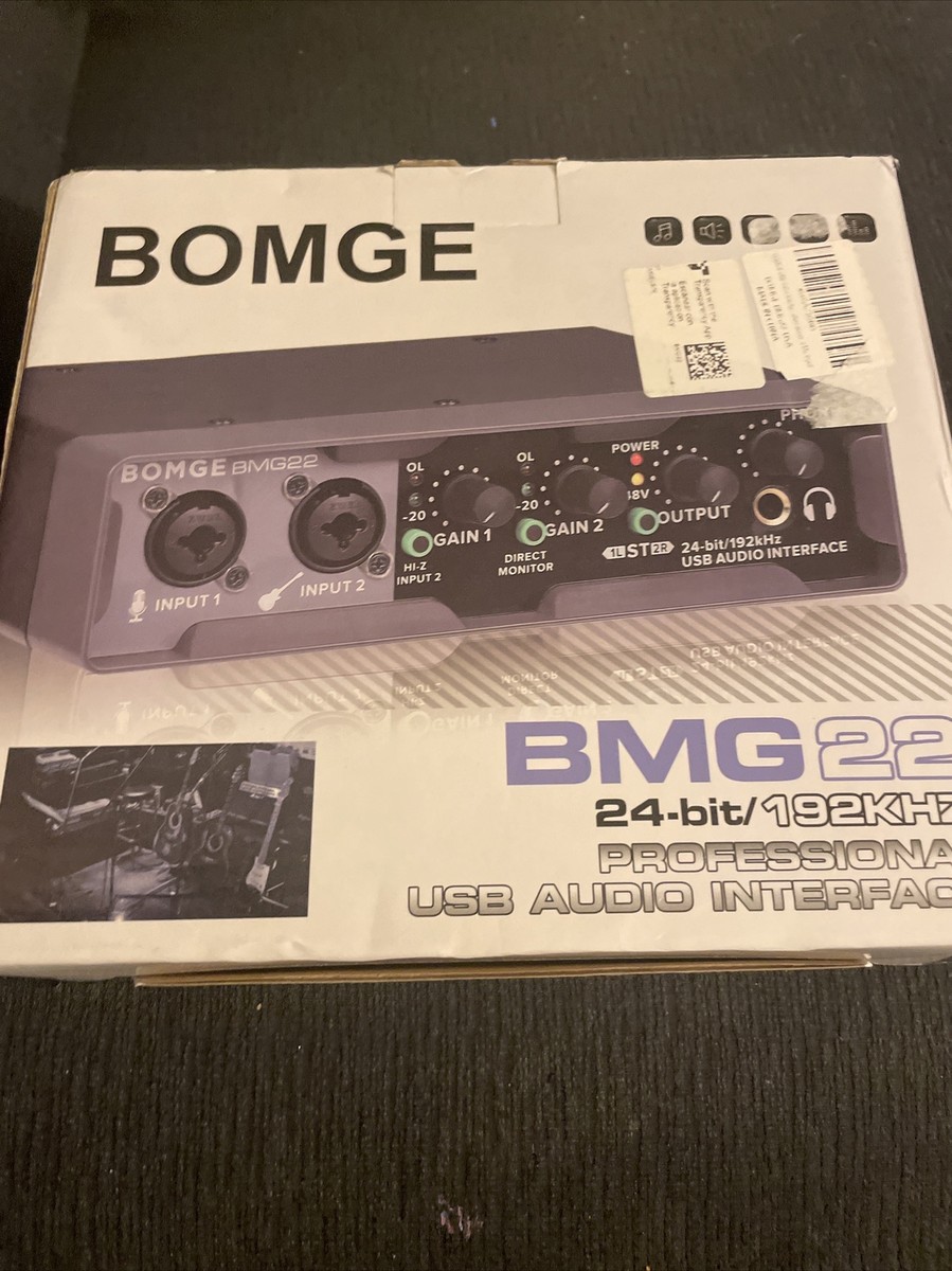 BOMGE BMG22 USB Audio Interface 2i2 (24 bit/192 kHz) New Open Box