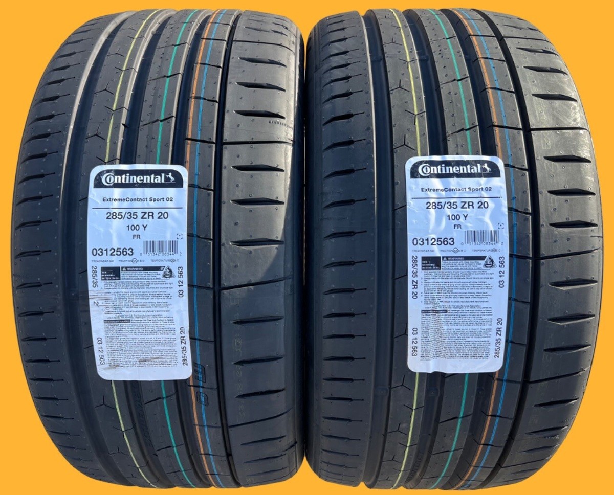 TWO NEW 285/35ZR20 Continental ExtremeContact Sport 02 Tires Like