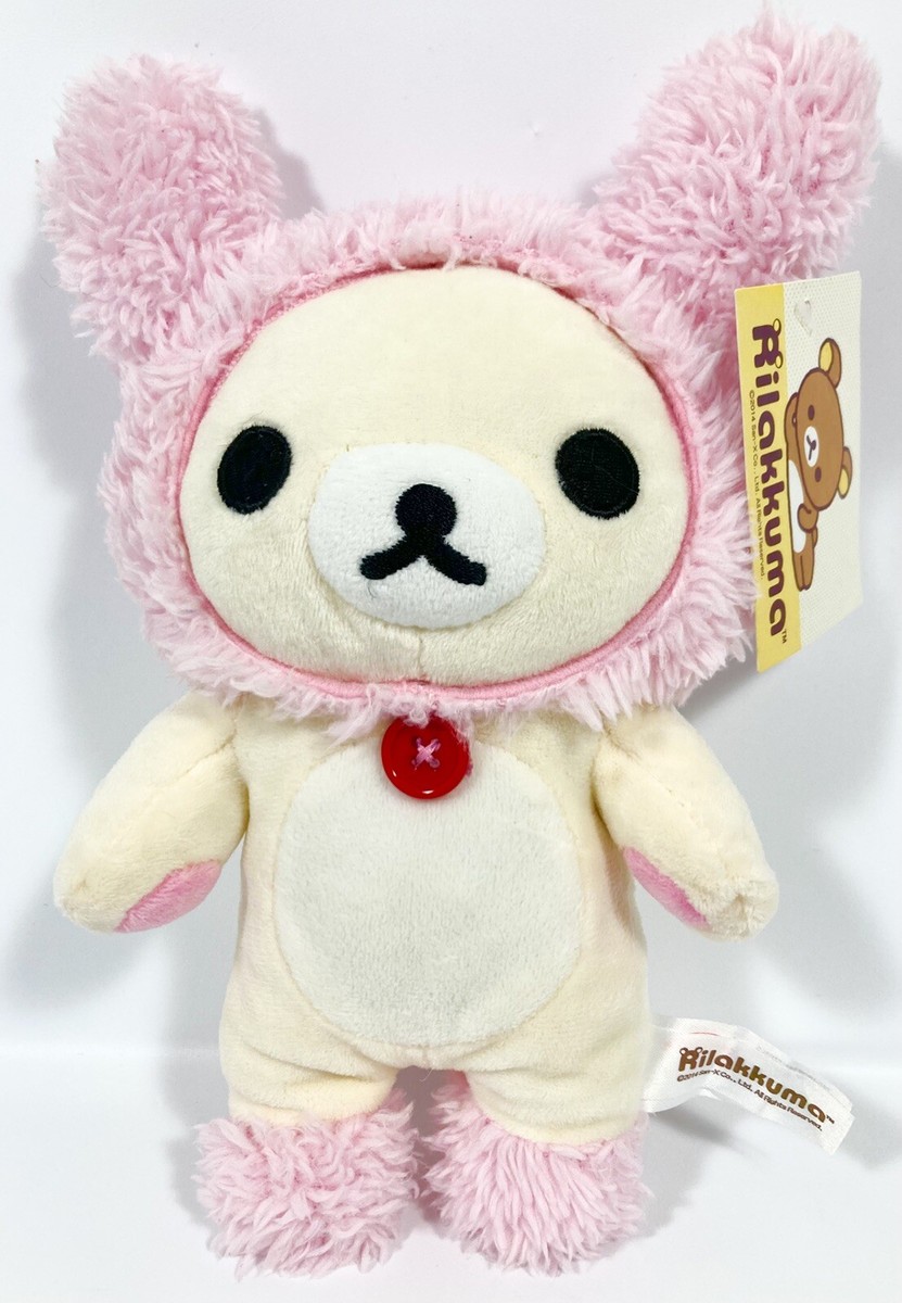 Rilakkuma Korilakkuma Pink Rabbit Ears Red Button 9