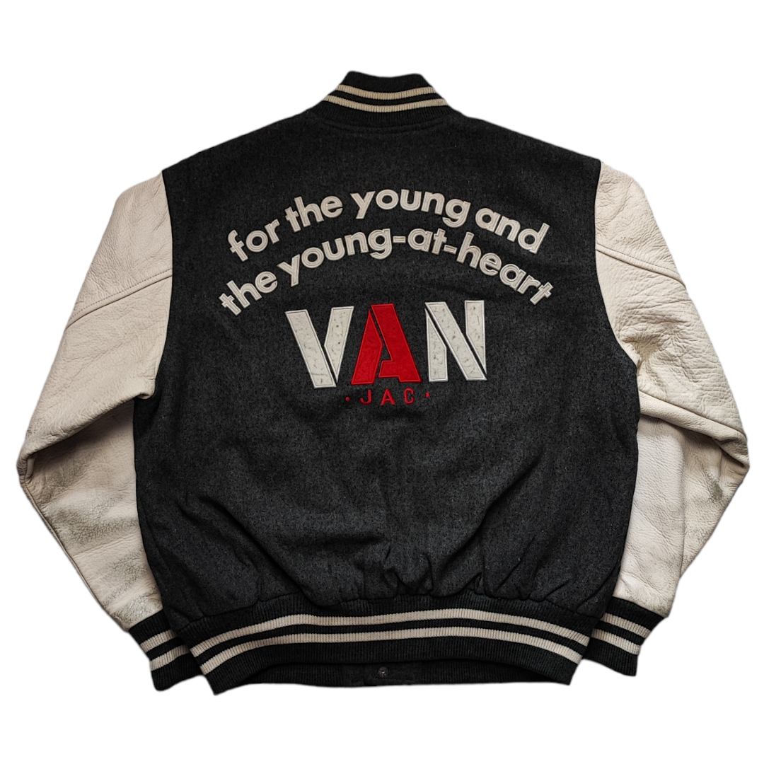 Vintage Van Jac Wool Mix Leather Sleeves Varsity Jacket | eBay