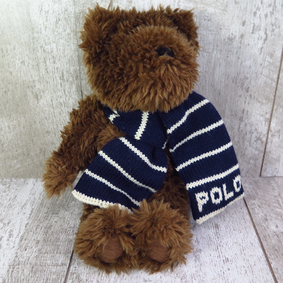 Vtg 2003 Ralph Lauren Polo Teddy Bear Blue Scarf 10