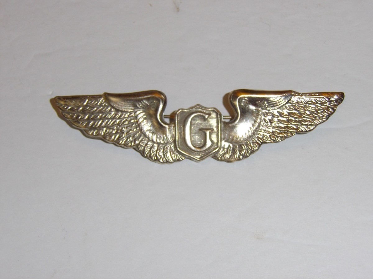 b9743 WW2 US Army Air Force USAAF Glider Pilot Wing Silver metal
