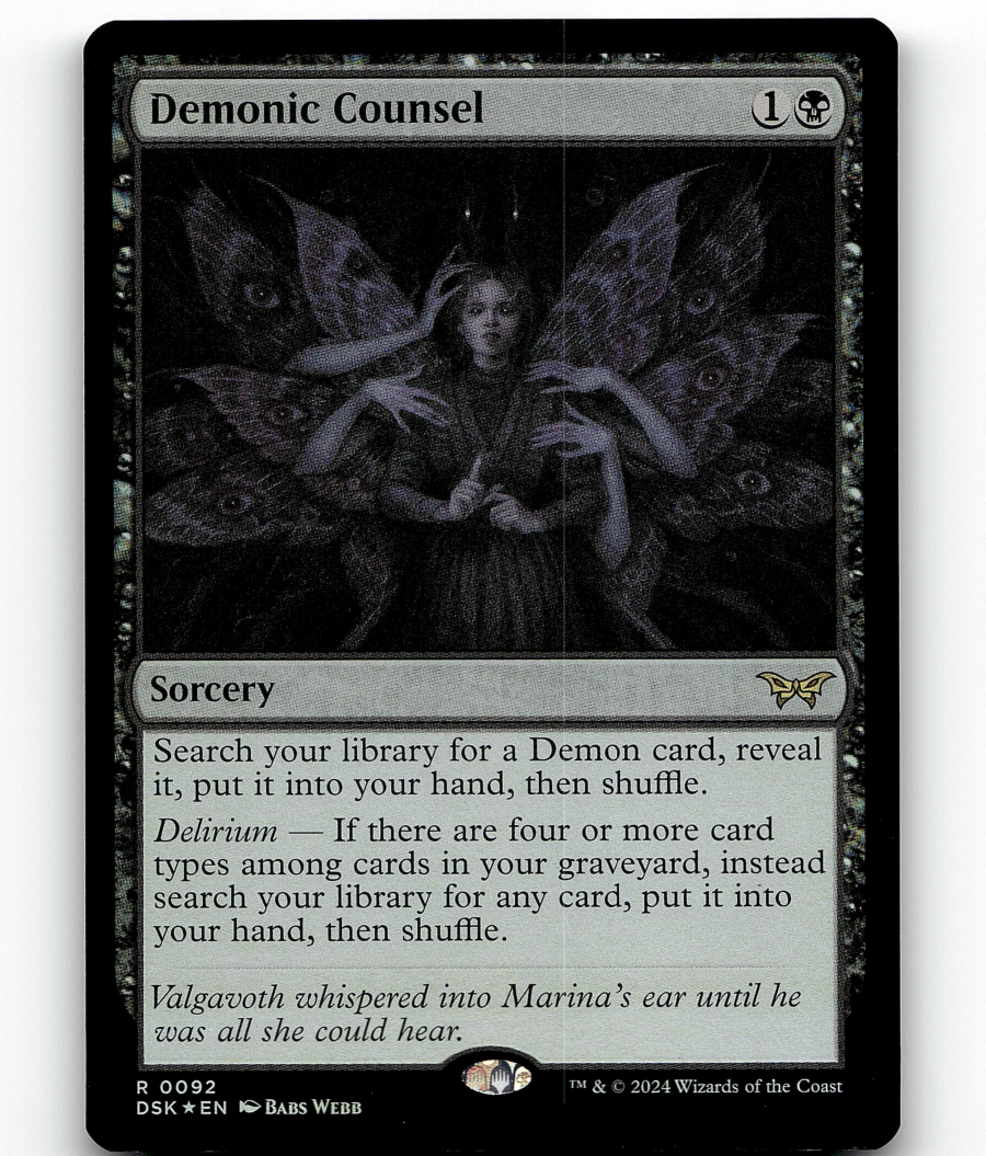 FOIL - MTG Demonic Counsel #92 - Duskmourn: House of Horror | eBay