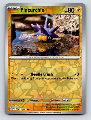 Basic Pincurchin HP 80 Needle Crush Attack Rarity Yellow Colorful