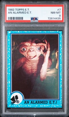 1982 E.T. Topps AN ALARMED E.T. the Extra-Terrestrial #7 PSA 8 NM