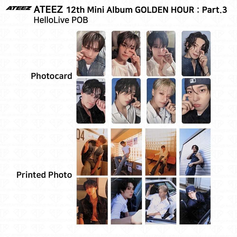 ATEEZ 12th Mini Golden Hour Part.3 HelloLive POB Photocard Printed