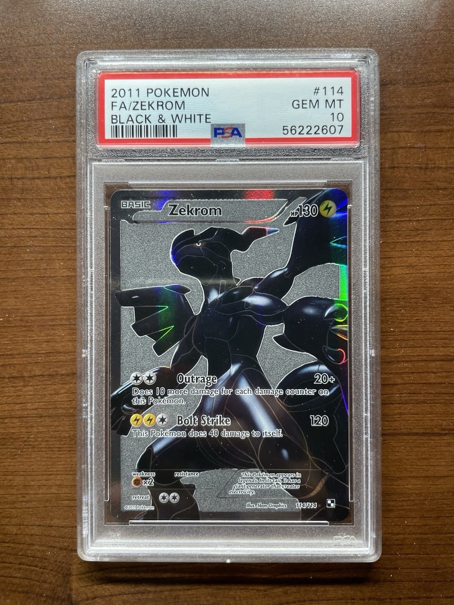 Pokemon Zekrom Black & White Full Art Grey Background #114 PSA 10