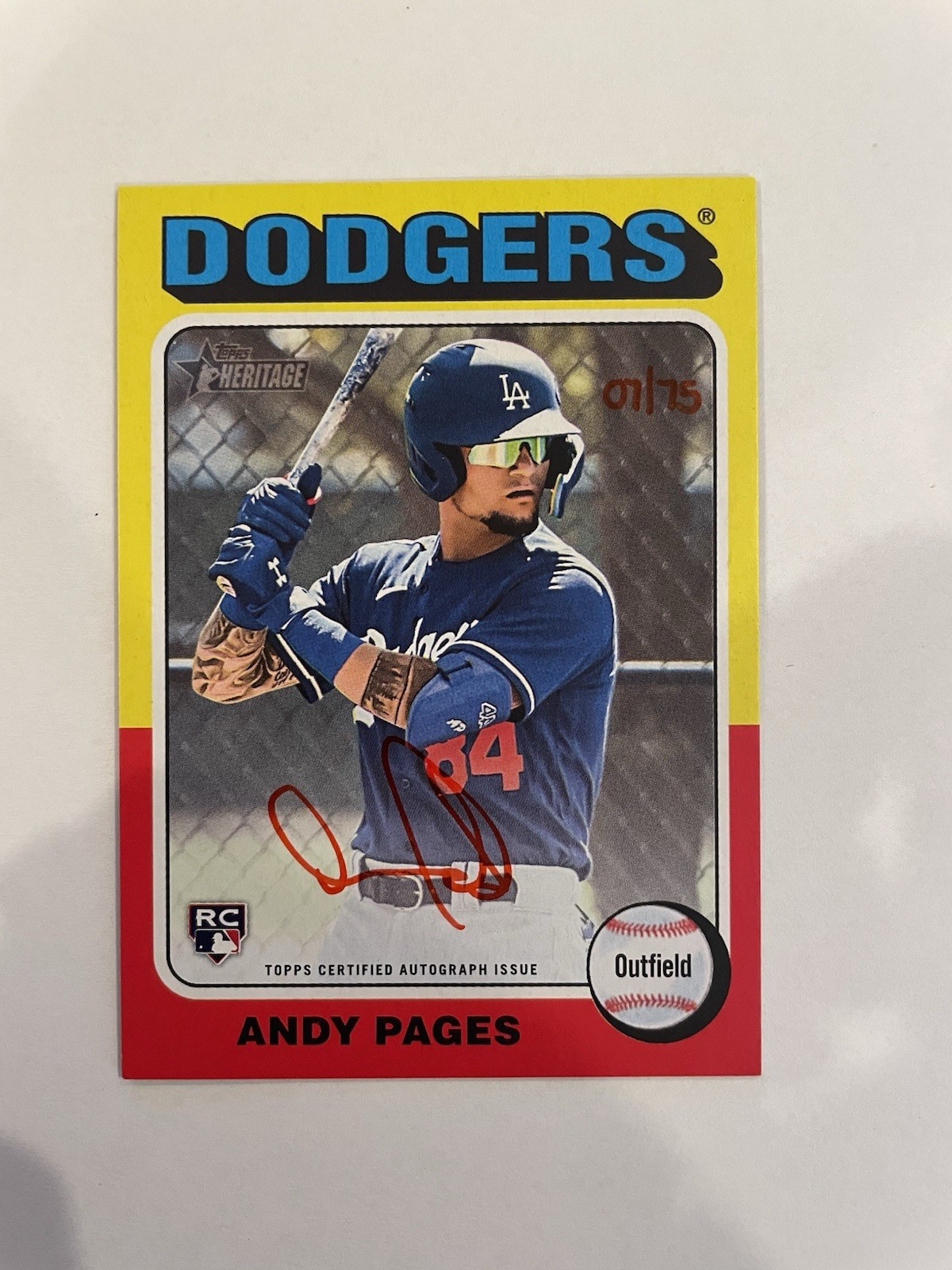 Andy Pages 2024 Topps Heritage High Number #ROA-AP Real One