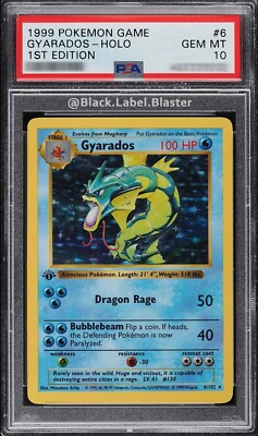 1999 Pokemon Base Set 1st Edition Shadowless Holo Gyarados #6