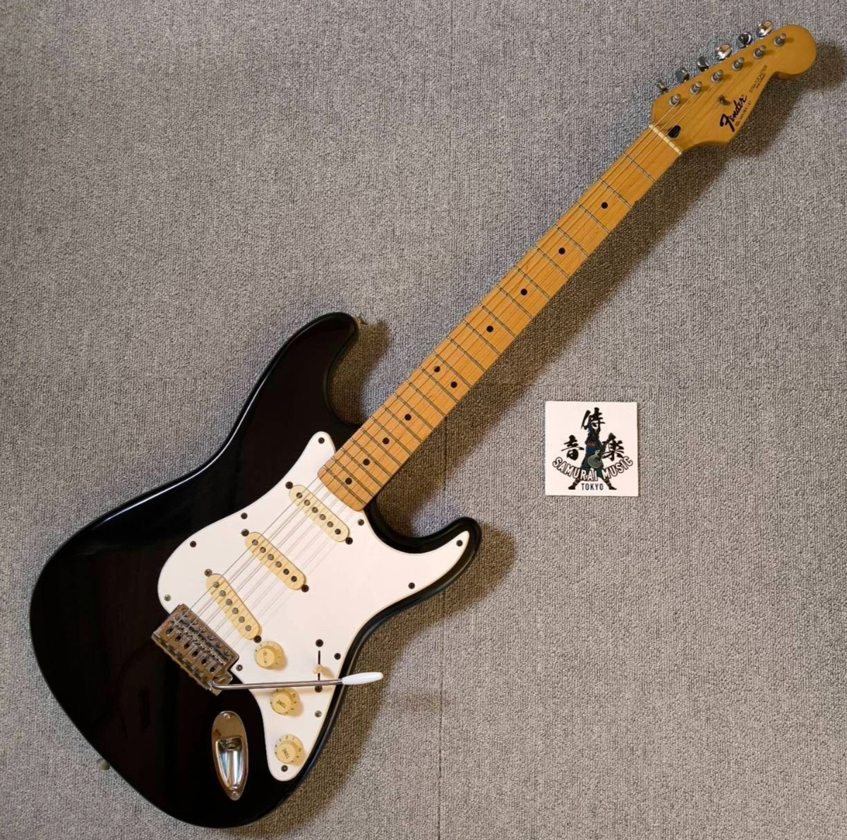 Fender Stratocaster Electric Guitar Black Made In Mexico Used