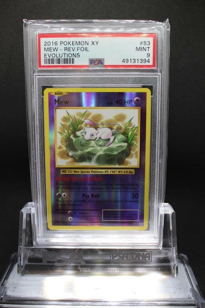 Mew #53 Reverse Holo Mint PSA 9 XY Evolutions Lily Pad Pokemon