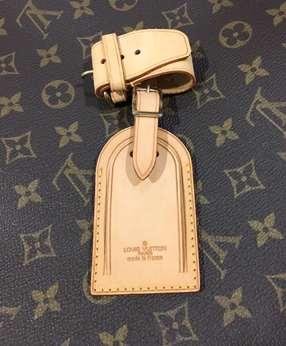 Louis Vuitton ID Name Tag w/ Strap Poignet Set Restored Leather