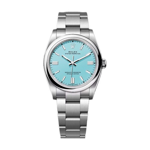 Rolex Oyster Perpetual Steel No Date Blue Roman Dial Ladies 26mm