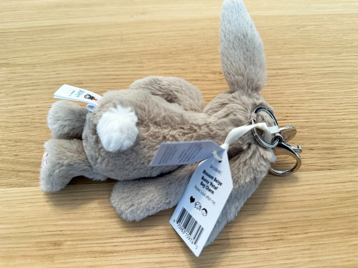 Genuine Jellycat Blossom Beige Bunny 'Petal' Bag Charm - NWT