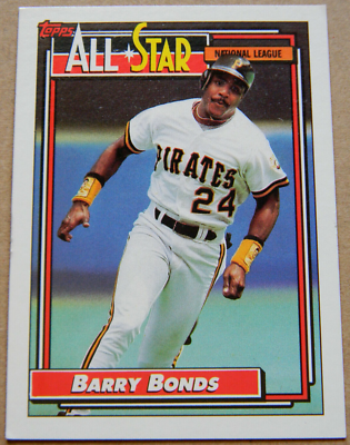 Barry Bonds #390 -All Star National League 1992 Baseball Card