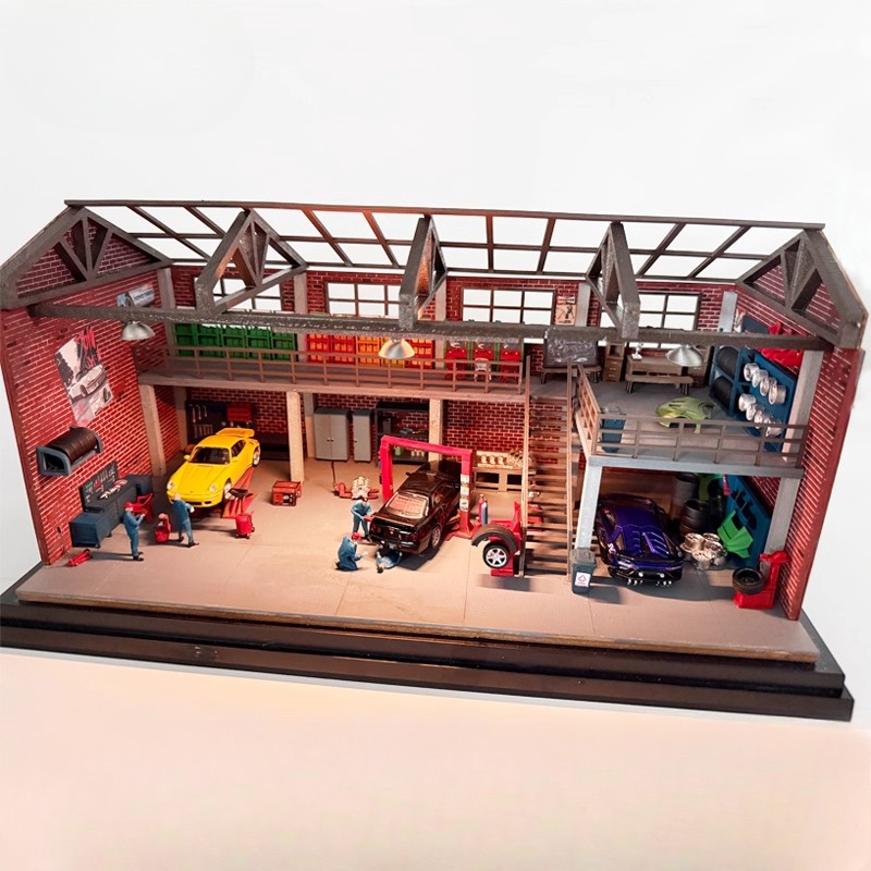 1/64 Diorama Garage Props Model Repair Workshops Tools Scene Model