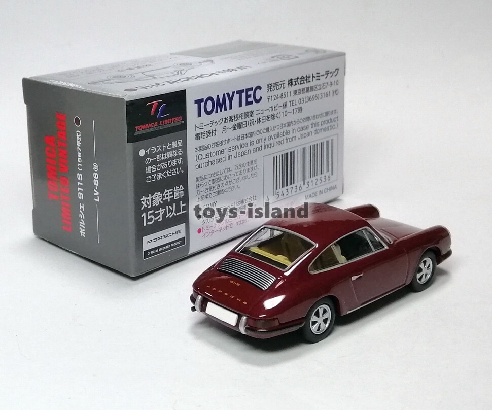 Tomica Limited Vintage NEO LV-86g Porsche 911S ( Maroon ) 1/64