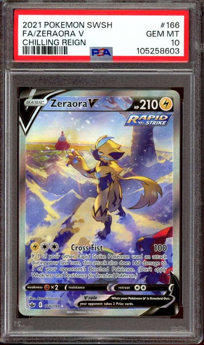 PSA 10 Zeraora V 166/198 Alt Art Chilling Reign 2021 Pokemon | eBay