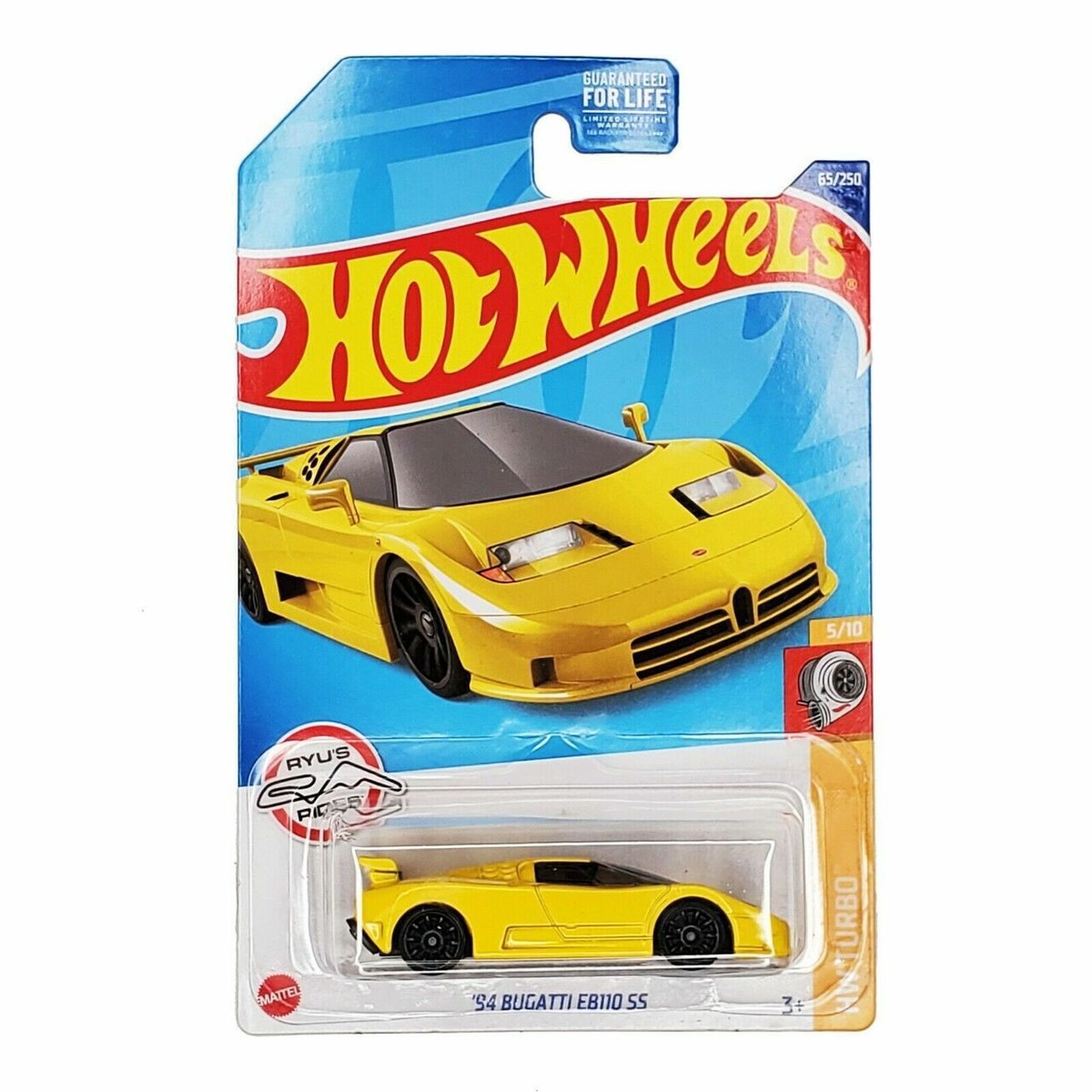 HOT WHEELS '94 Bugatti EB110 SS Yellow Car HW Turbo HCT67 2022