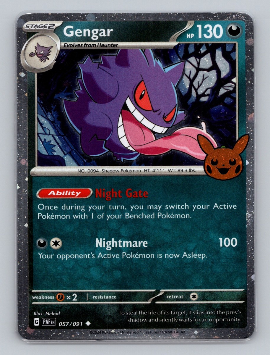 Gengar 057/091 (Trick or Trade Stamped) Cosmos Holo PAF Pokemon