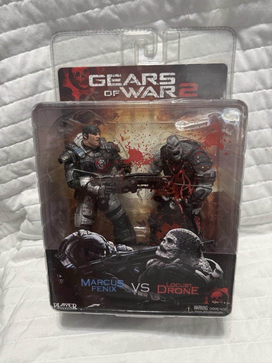NECA Gears Of War 2 Marcus Fenix vs Locust Drone 2 Pack RARE