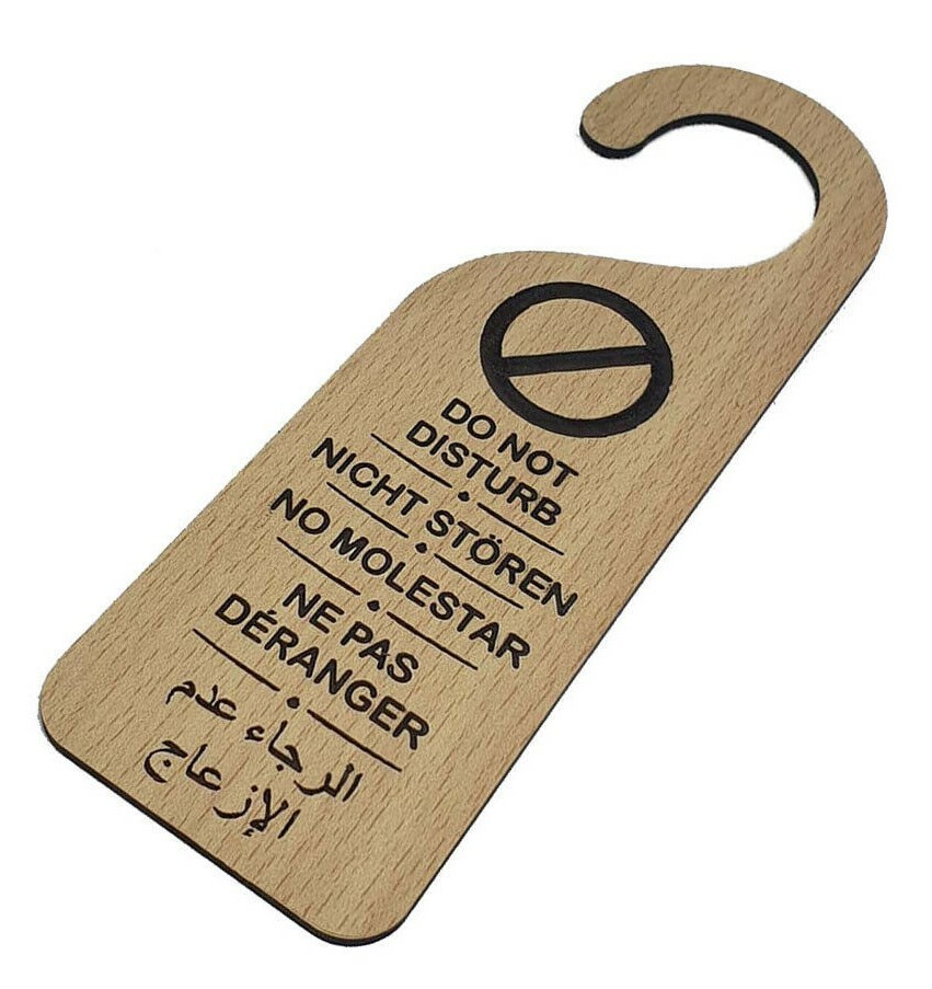 DO NOT DISTURB HANGING DOOR SIGN Hotels Office B & B Clean My Room