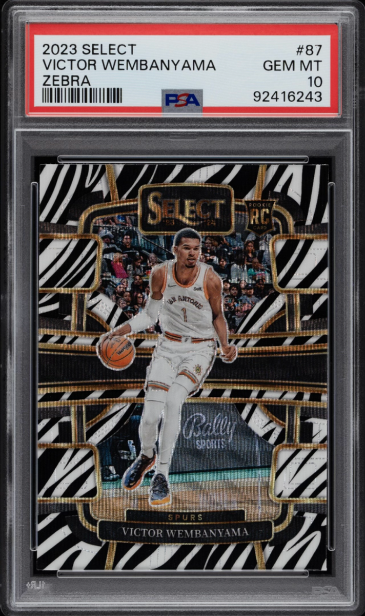 VICTOR WEMBANYAMA PSA GEM MT 10! 23-24 PANINI SELECT ZEBRA
