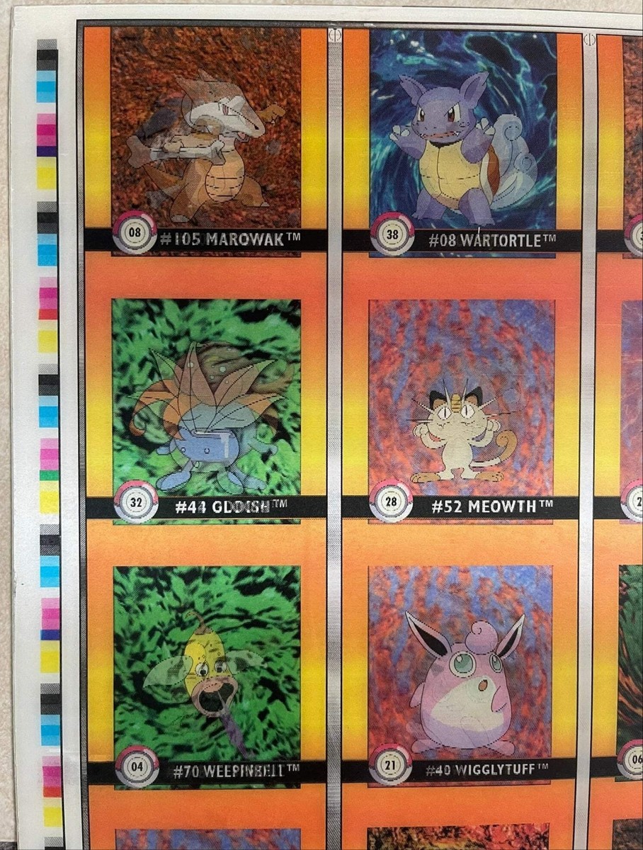 Pokemon Action Flipz Series One Premier Edition Uncut Sheet
