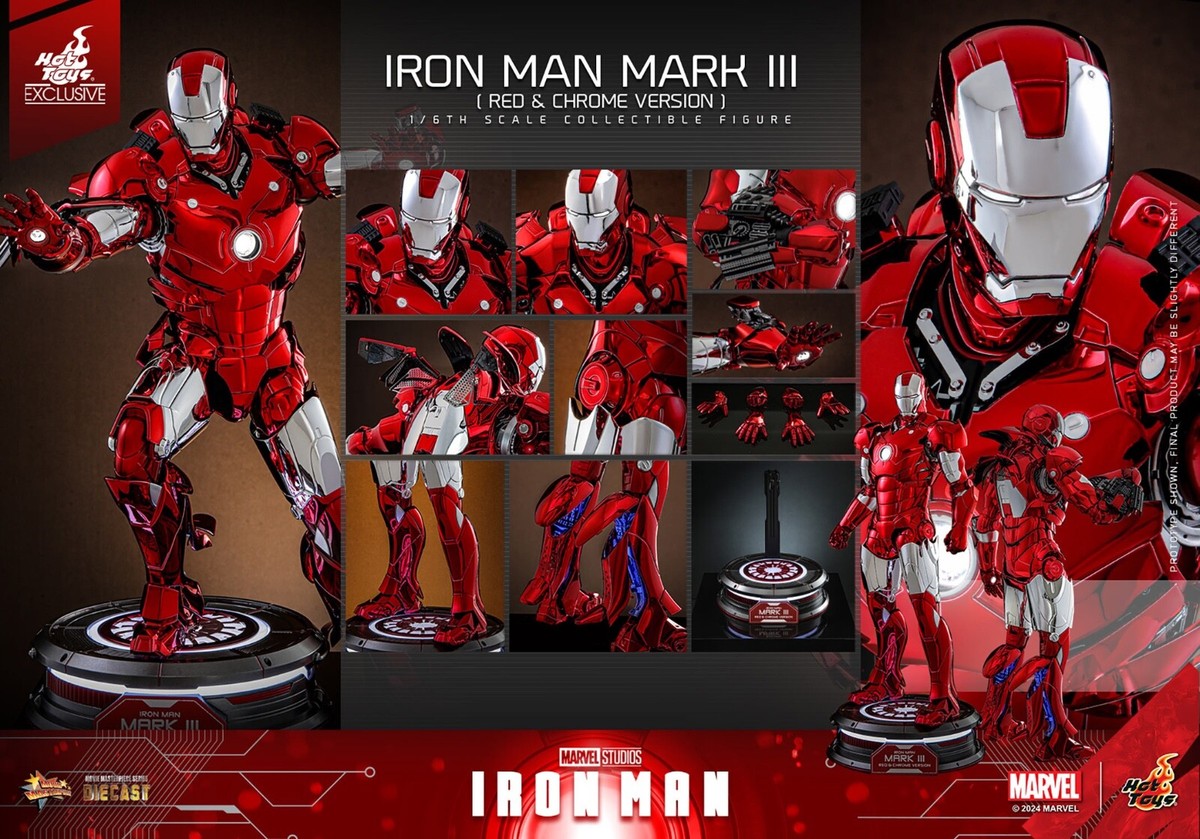 Iron Man Mark III Red & Chrome Version Hot Toys Sixth Scale Figure