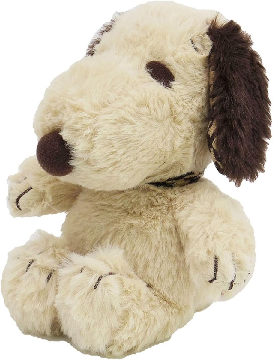 Peanuts Snoopy Plush Mocha Check H23cm 9.1